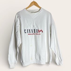 Vintage Sweatshirt Large White Canada Niagara Falls